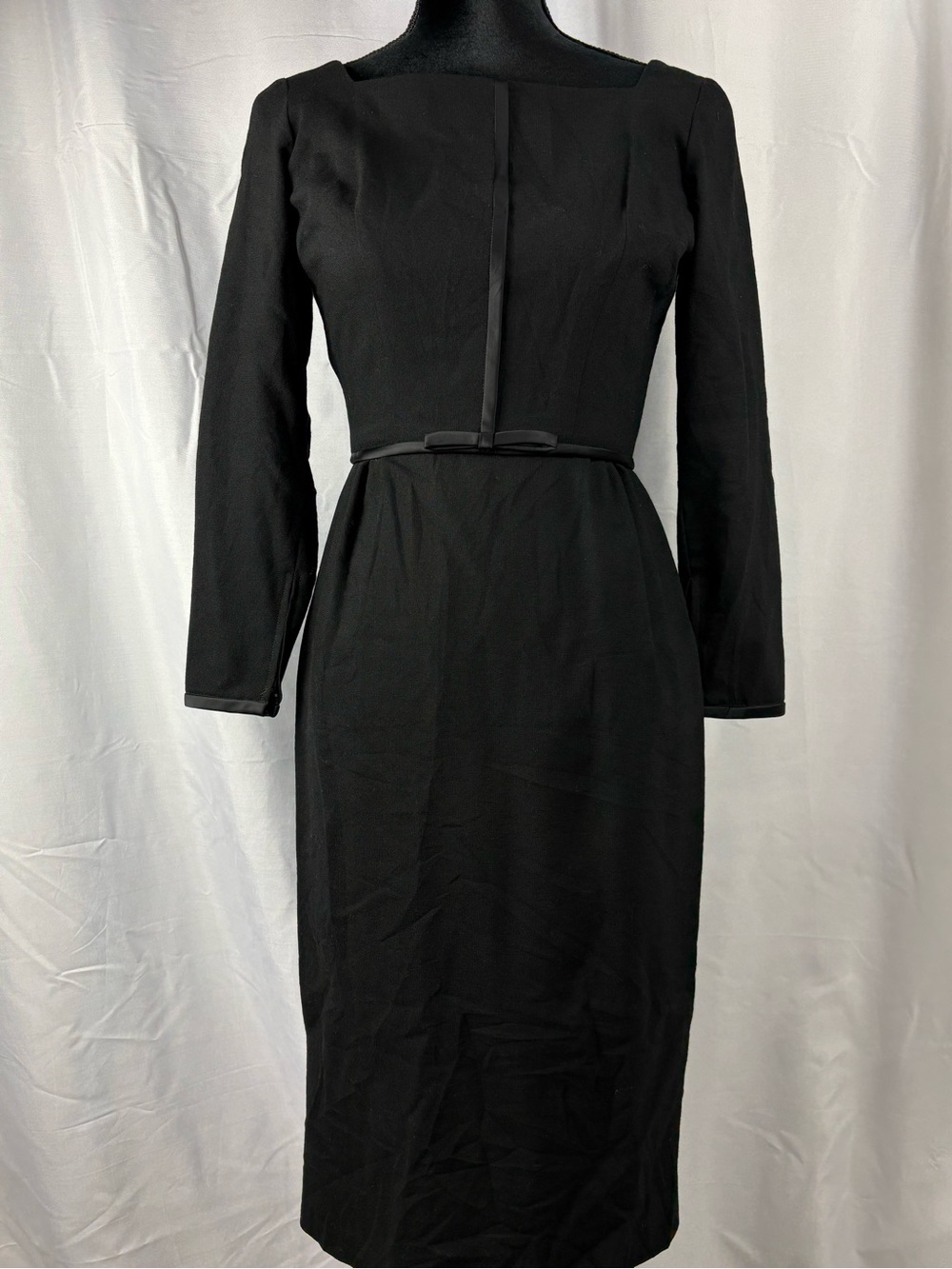 Vtg 50s 60s Peck & Peck Fifth Avenue Black Pencil Dress Hourglass Bombshell